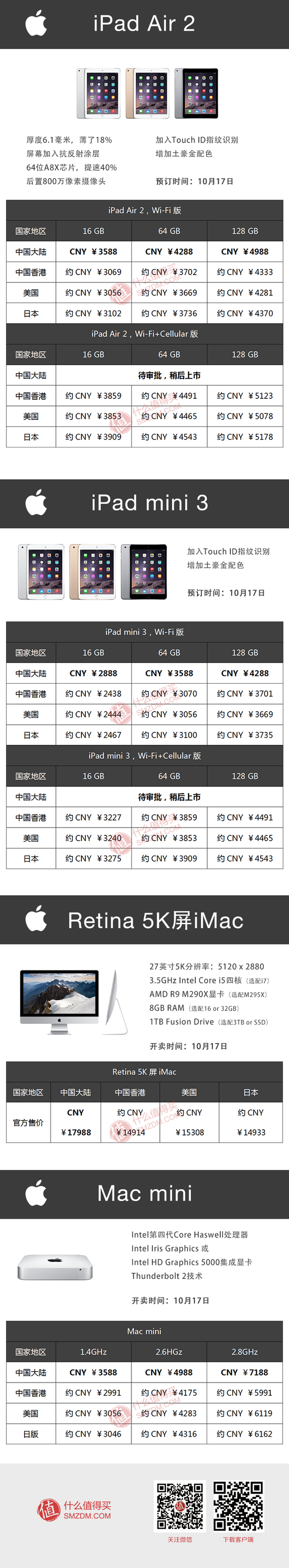 Apple 苹果 Retina iMac（5K屏）、Mac mini