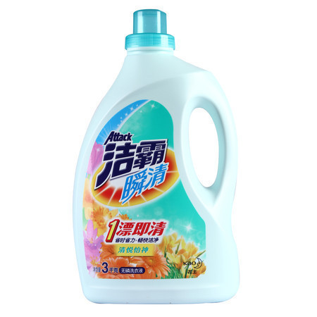 限华北:洁霸 瞬清无磷洗衣液 清悦怡神 3kg*3桶