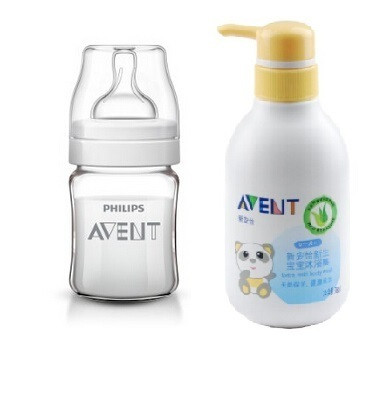 双重优惠：AVENT 新安怡 SCF981/03 新生宝宝沐浴露380毫升+宽口径经典玻璃奶瓶 125ml