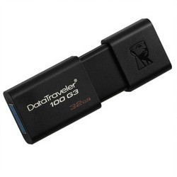 金士顿（Kingston）32GB USB3.0 U盘 DT100G3 黑色 滑盖设计 时尚便利 *2件