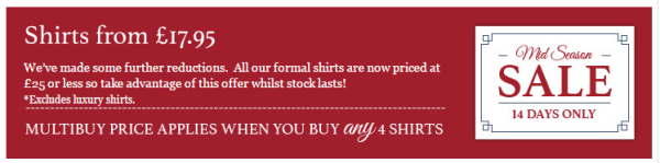 海淘活动:CHARLES TYRWHITT 英国官网 男式衬衫