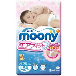 moony 畅透系列 通用纸尿裤 L 54片 *4件