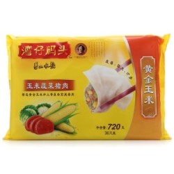 湾仔码头 玉米蔬菜猪肉 速冻水饺 720g