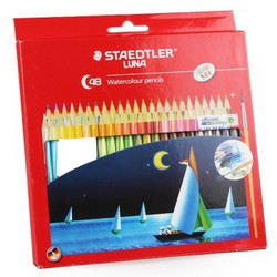 STAEDTLER 施德楼 德国施德楼（STAEDTLER）水溶性彩铅笔彩色铅笔48色涂色填色彩笔绘画笔套装13710C48（赠画笔）