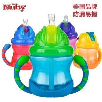 Nuby 努比 儿童双耳防漏吸管杯 92166