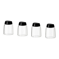 IKEA 宜家 901.636.91 玻璃调味罐 黑色 15ml*4件