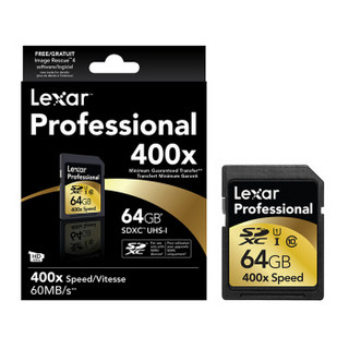 Lexar 雷克沙 Professional 400x SDXC存储卡（64GB、UHS-I）