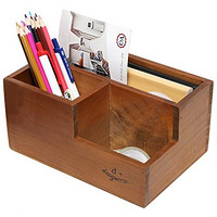MyGift 3 Compartment 经典 木质桌面收纳盒