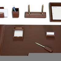 DACASSO Rustic Brown Leather Desk Set 皮革收纳套装