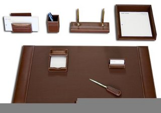 DACASSO Rustic Brown Leather Desk Set 皮革收纳套装