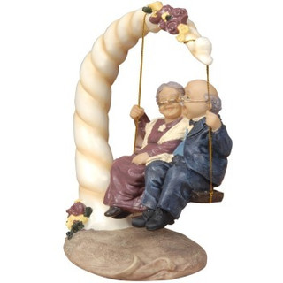金火把秋千公婆浪漫摆件母亲节礼物送妈妈520情人节礼物送女友生日结婚礼物女生实用创意礼品父母纪念摆件