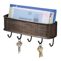 INTERDESIGN Twillo Wall Mount Mail and Key Rack 钥匙挂架+壁挂式邮件放置盒