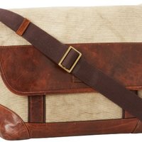 FRYE Harvey Canvas Antique Pull Up Messenger 男款复古邮差包 褐色