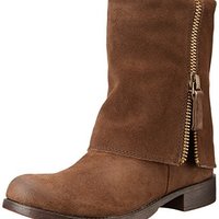 Nine West 玖熙 Thomasina 女士真皮中筒靴