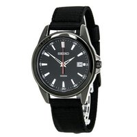 SEIKO 精工 Strap SGEG91 男款腕表 41mm 黑色 黑色 尼龙