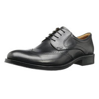 ecco 爱步 Canberra Wingtip Oxford 男款真皮休闲鞋 Black Eu39