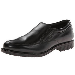 ROCKPORT 乐步 Waterproof Lead The Pack Slip-On Loafer 男款真皮休闲鞋 Black Waterproof Leather US6.5