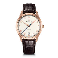 ZENITH 真力时 指挥官系列 18-2021-670-38-C498 男士机械手表 40mm 米盘 棕色鳄鱼皮表带 圆形