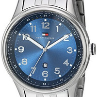 TOMMY HILFIGER 1710308 男士不锈钢腕表 44mm 蓝色 银色 不锈钢