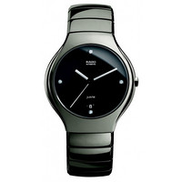 RADO 雷达 True真系列 R27351702 男士机械手表 40mm 黑盘 银色陶瓷带 圆形