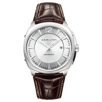 HAMILTON 汉米尔顿 爵士系列 H36515555 男士机械手表 43mm 银盘 棕色皮革表带 圆形