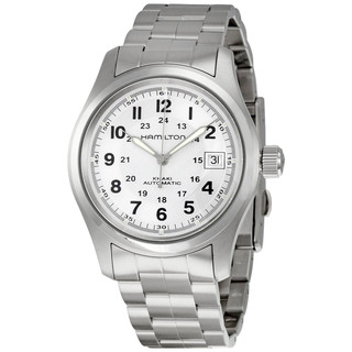 HAMILTON 汉米尔顿 卡其野战系列 H70455153 男款机械表 38mm 银色 银色 不锈钢