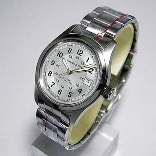 HAMILTON 汉米尔顿 卡其野战系列 H70455153 男款机械表 38mm 银色 银色 不锈钢