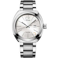 Calvin Klein 卡尔文·克莱恩 Nation 男款石英腕表 42mm 银色 银色 不锈钢