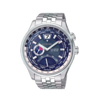 CITIZEN 西铁城 光动能腕表系列 BR0015-52L 男士光动能手表 43mm 蓝盘 银色不锈钢带 圆形
