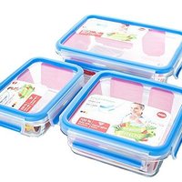 emsa 爱慕莎 易鲜系列 耐热玻璃大容量 保鲜盒三件套 500ml+900ml+1300ml