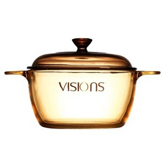 VISIONS 康宁 1.5L晶彩透明玻璃深汤锅炖锅煮锅家用VS-15礼盒装