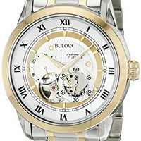 BULOVA 宝路华 BVA系列 Series 98A123 男款机械表 42mm 镂空 不锈钢 间金色 间金不锈钢