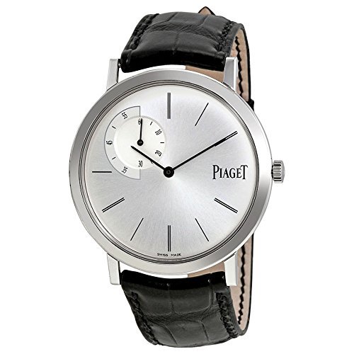 PIAGET 伯爵 ALTIPLANO系列 G0A33112 男士机械手表 40mm 银盘 黑色鳄鱼皮带 圆形