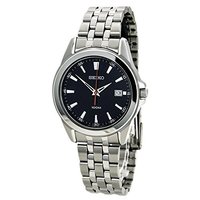SEIKO 精工 SGEG87 男士石英手表 44mm 黑盘 银色不锈钢 圆形