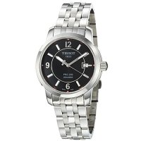 TISSOT 天梭 骏驰200系列 T014.410.11.057.00 男士石英手表 39.8mm 黑盘 银色不锈钢带 圆形