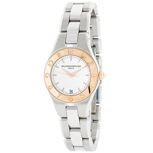 BAUME & MERCIER 名士 LINEA灵霓系列 MOA10014 女士石英手表 27mm 白盘 银色不锈钢带 圆形