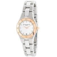 BAUME & MERCIER 名士 LINEA灵霓系列 MOA10014 女士石英手表 27mm 白盘 银色不锈钢带 圆形