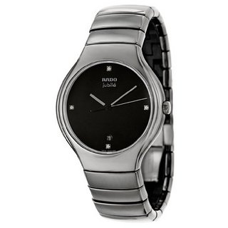 RADO 雷达 TRUE JUBILE系列 R27654742 男士石英手表 40mm 黑盘 黑色陶瓷表带 圆形