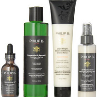 PHILIP B  Step Treatment 经典洗护套装重焕青春护发油 60ml+薄荷与鳄梨丰盈和净化洗发液 200ml+轻质深层调理清洁液 178ml+pH值恢复顺发调理喷雾 125ml