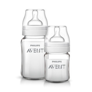 PHILIPS 飞利浦 AVENT 新安怡 SCF647/57 经典系列 宽口径玻璃奶瓶套装（240ml+150ml）