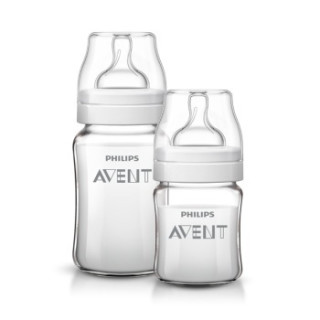 PHILIPS 飞利浦 AVENT 新安怡 SCF647/57 经典系列 宽口径玻璃奶瓶套装（240ml+150ml）