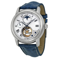 FREDERIQUE CONSTANT 康斯登 Heart Beat系列 FC-945MC4H6 男款机械表 42mm 银色 蓝色 鳄鱼皮