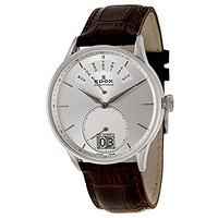 EDOX 依度 Les Vauberts系列 34005-3A-AIN 男款时装腕表 41mm 银色 棕色 皮革