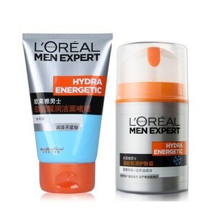 L‘OREAL PARIS 巴黎欧莱雅 劲能醒润 男士洁面啫喱套装 （啫喱 100ml+护肤霜 50ml） 