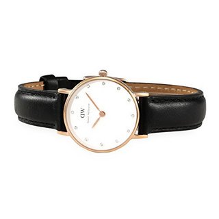 Daniel Wellington 丹尼尔惠灵顿 Classic系列 DW00100060 女士石英手表 26mm 白盘 黑色牛皮带 圆形