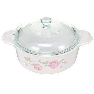 CorningWare 康宁 P-12-RS 田园玫瑰 圆汤锅 1.25L