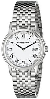 RAYMOND WEIL 蕾蒙威 Tradition系列 5966-ST-00300 女款时装腕表 28mm 白色 银色 不锈钢