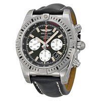 BREITLING 百年灵 机械计时系列 BTAB01154G-BD13 男士自动机械手表 44mm 黑盘 黑色真皮带 圆形