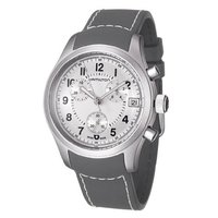 HAMILTON 汉米尔顿 卡其野战系列 H68582853 男士石英手表 40mm 银盘 灰色硅胶带 圆形