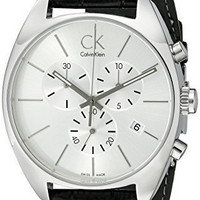 Calvin Klein EXCHANGE K2F27120 男士时装腕表 44mm 银色 黑色 皮革